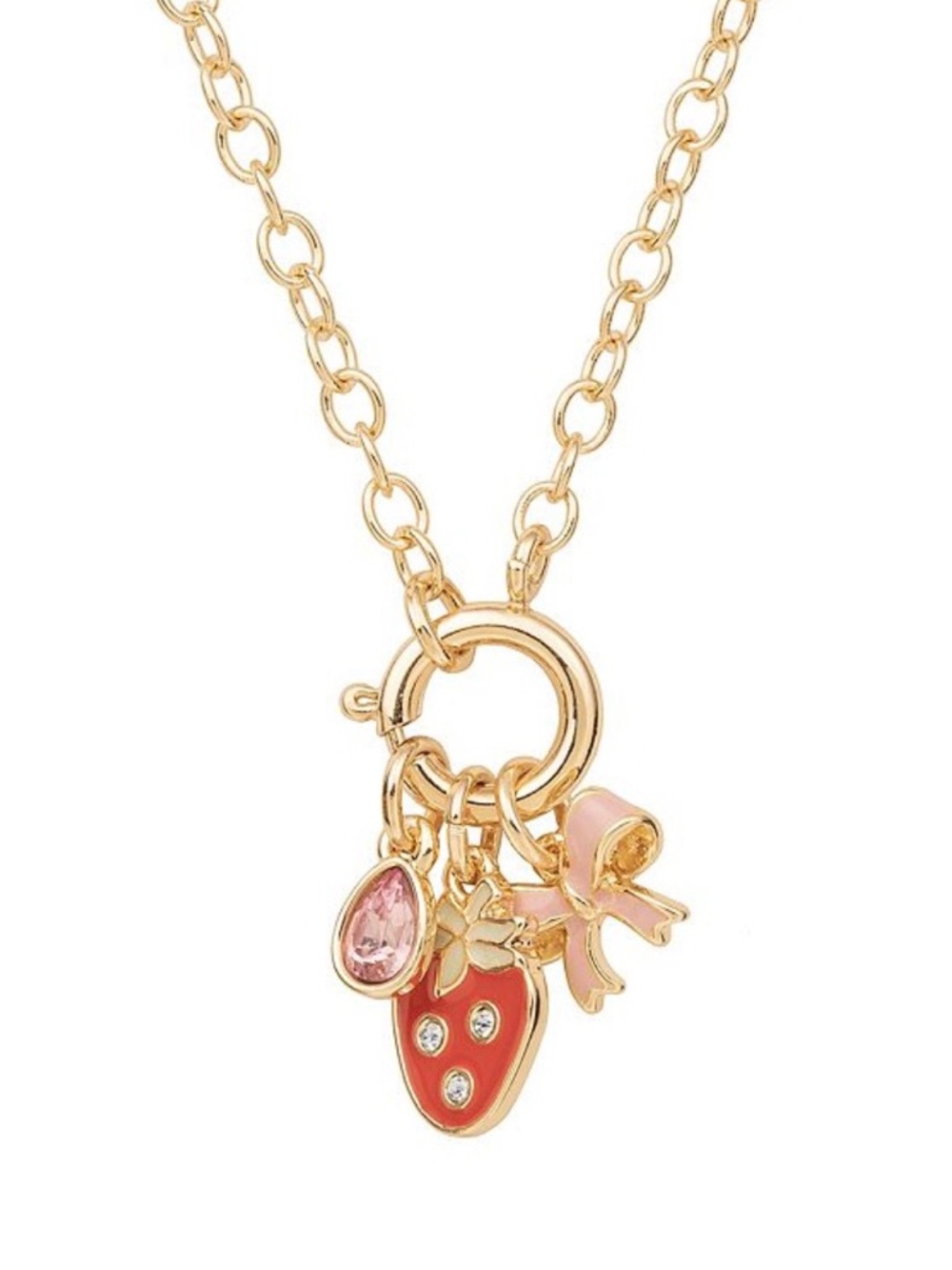 LC Lauren Conrad Gold Tone Strawberry Charm Necklace (NWT)